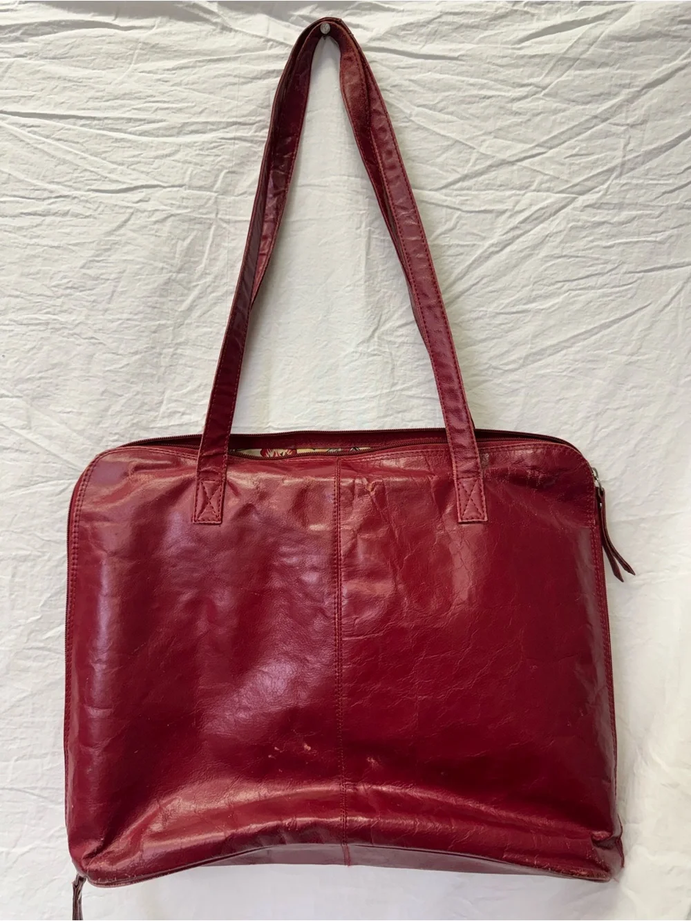 latico Red Leather Laptop Tote